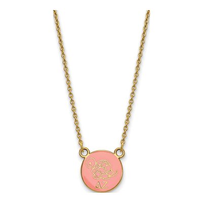Delta Zeta Gold-Plated Sterling Silver Small Sorority Pendant Necklace
