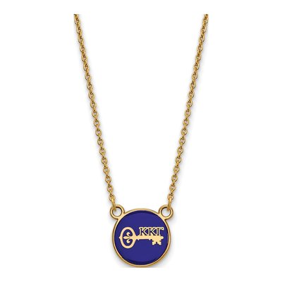 Kappa Kappa Gamma Gold-Plated Sterling Silver Sorority Symbol Small Color Enamel Necklace