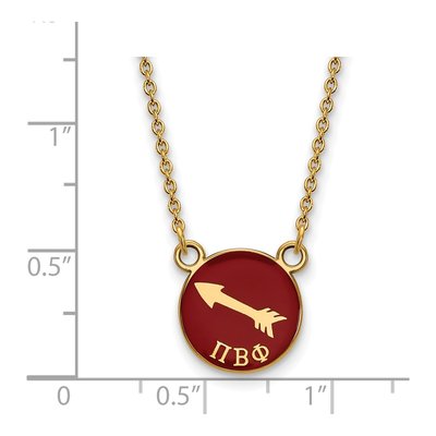 Pi Beta Phi Gold-Plated Sterling Silver Small Sorority Pendant Necklace – view 2