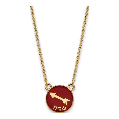 Pi Beta Phi Gold-Plated Sterling Silver Small Sorority Pendant Necklace