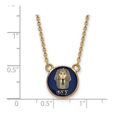 Phi Sigma Sigma Gold-Plated Sterling Silver Sorority Symbol Small Color Enamel Pendant – view 2