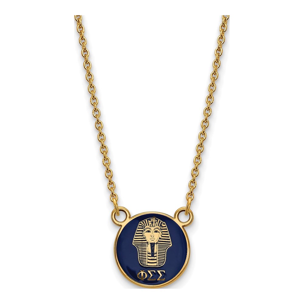 Phi Sigma Sigma Gold-Plated Sterling Silver Sorority Symbol Small Color Enamel Pendant
