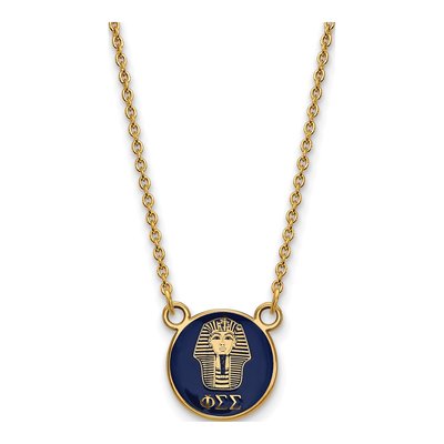 Phi Sigma Sigma Gold-Plated Sterling Silver Sorority Symbol Small Color Enamel Pendant