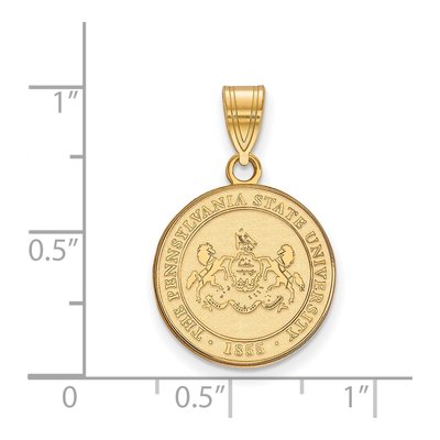 Pennsylvania State University Gold-Plated Sterling Silver Medium Penn Crest Pendant – view 2