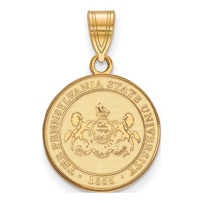 Pennsylvania State University Gold-Plated Sterling Silver Medium Penn Crest Pendant