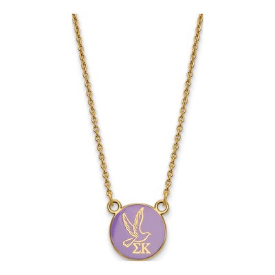 Sigma Kappa Gold-Plated Sterling Silver Small Sorority Necklace