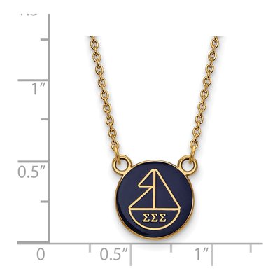 Sigma Sigma Sigma Gold-Plated Sterling Silver Small Enamel Pendant – view 2