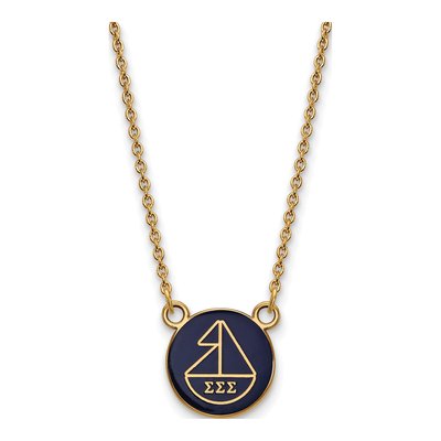 Sigma Sigma Sigma Gold-Plated Sterling Silver Small Enamel Pendant
