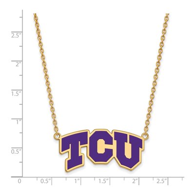 TCU Horned Frogs Enameled Pendant Necklace, 18 in – view 2