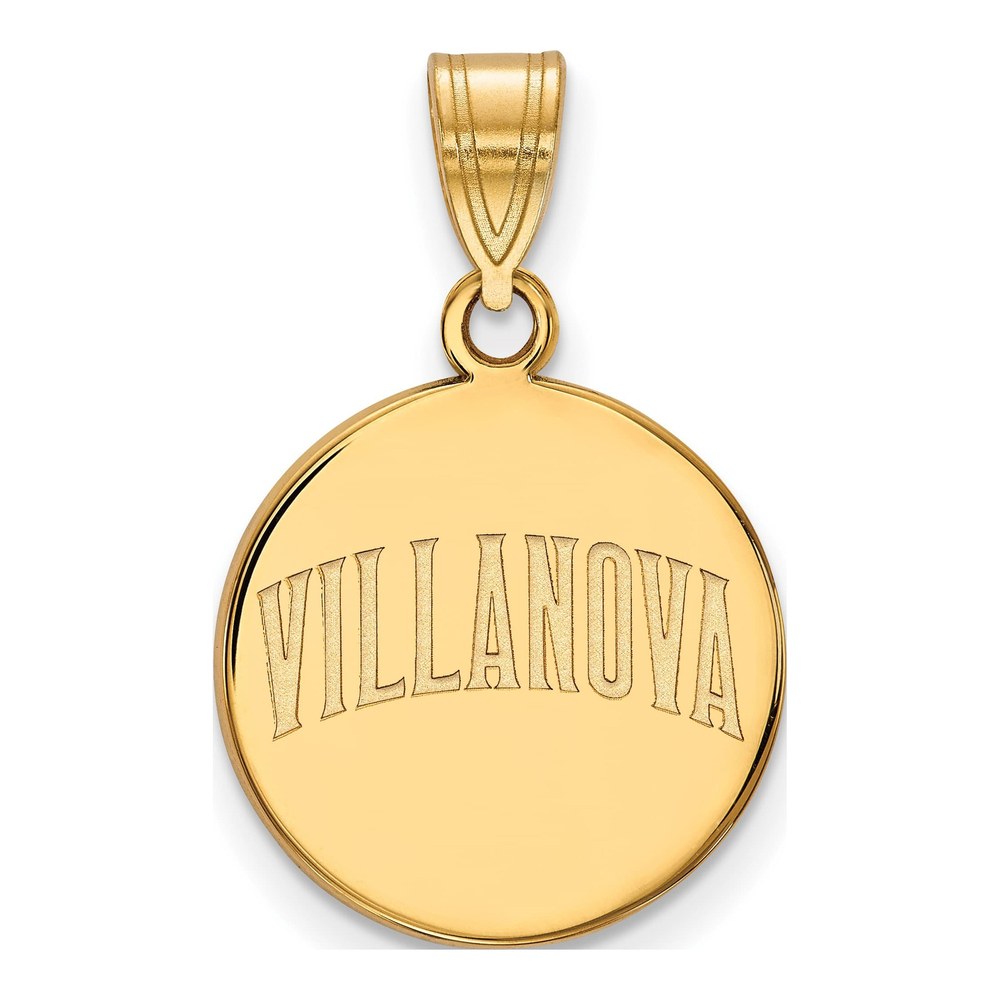 Sterling Silver Gold-Plated Logoart Villanova University Medium Disc Pendant