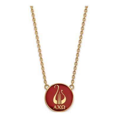 Alpha Chi Omega Gold-Plated Sterling Silver Large Sorority Necklace