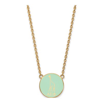 Alpha Epsilon Phi Gold-Plated Sterling Silver Medium Sorority Pendant Necklace
