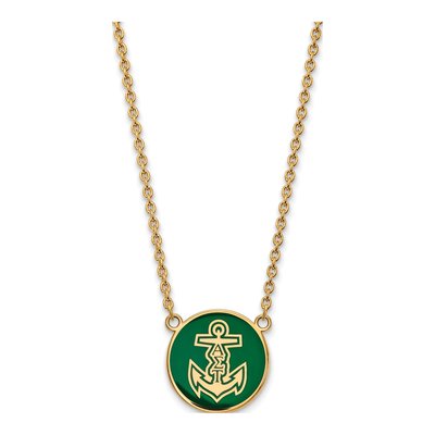 Alpha Sigma Tau Gold-Plated Sterling Silver Large Sorority Pendant Necklace