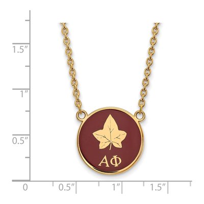 Alpha Phi Gold-Plated Sterling Silver Sorority Symbol Large Color Enamel Necklace – view 2