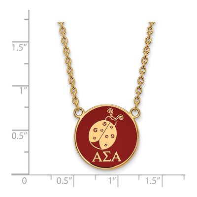 Alpha Sigma Alpha Gold-Plated Sterling Silver Large Sorority Pendant Necklace – view 2