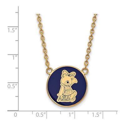 Alpha Xi Delta Gold-Plated Sterling Silver Sorority Symbol Large Color Enamel Necklace – view 2