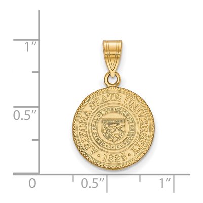 Arizona State University Gold-Plated Sterling Silver Medium Sun Devils Crest Pendant – view 2