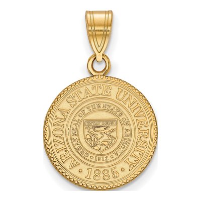 Arizona State University Gold-Plated Sterling Silver Medium Sun Devils Crest Pendant