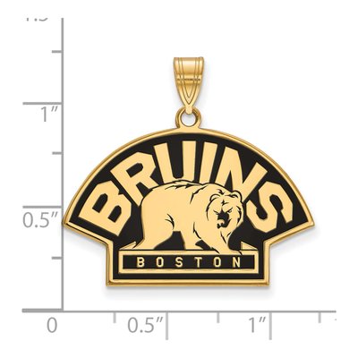 Boston Bruins Gold-Plated Sterling Silver Large Enameled Pendant – view 2