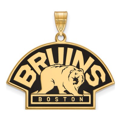 Boston Bruins Gold-Plated Sterling Silver Large Enameled Pendant