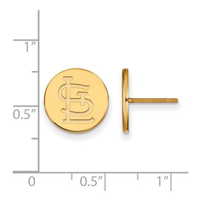 St. Louis Cardinals Gold-Plated Sterling Silver Disc Stud Earrings – view 2