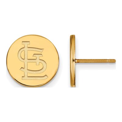 St. Louis Cardinals Gold-Plated Sterling Silver Disc Stud Earrings