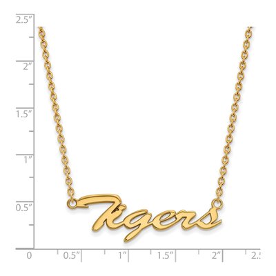 Clemson University Gold-Plated Sterling Silver Extra Small Tigers Script Necklace – view 2