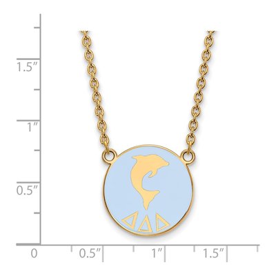 Delta Delta Delta Gold-Plated Sterling Silver Large Tri Sorority Pendant Necklace – view 2