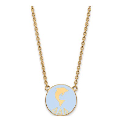 Delta Delta Delta Gold-Plated Sterling Silver Large Tri Sorority Pendant Necklace
