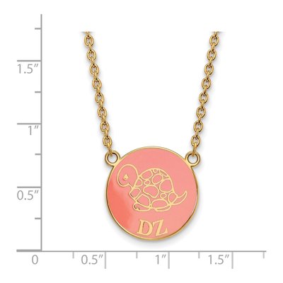 Delta Zeta Gold-Plated Sterling Silver Large Sorority Pendant Necklace – view 2