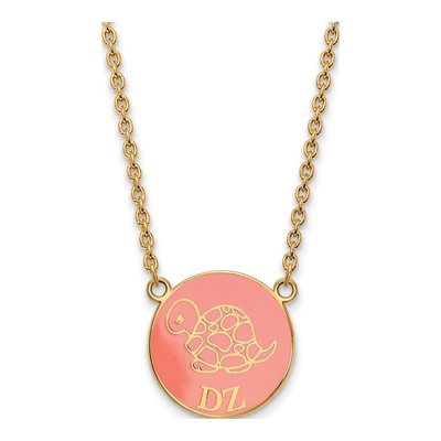 Delta Zeta Gold-Plated Sterling Silver Large Sorority Pendant Necklace
