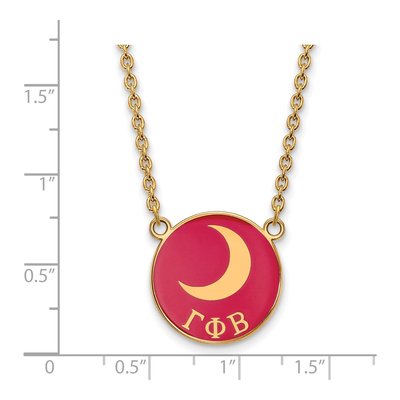 Gamma Phi Beta Gold-Plated Sterling Silver Sorority Symbol Large Color Enamel Necklace – view 2