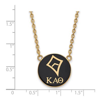 Kappa Alpha Theta Gold-Plated Sterling Silver Large Enamel Pendant Necklace – view 2