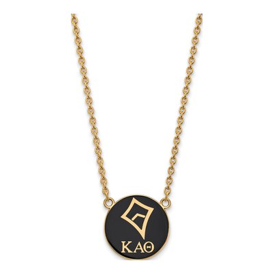 Kappa Alpha Theta Gold-Plated Sterling Silver Large Enamel Pendant Necklace