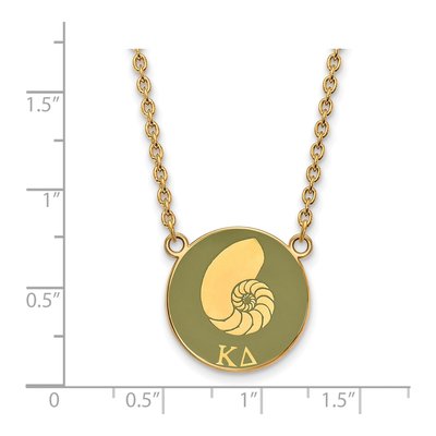 Kappa Delta Gold-Plated Sterling Silver Sorority Symbol Large Color Enamel Necklace – view 2
