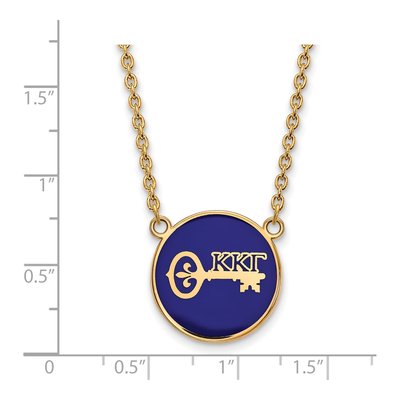 Kappa Kappa Gamma Gold-Plated Sterling Silver Large Enamel Pendant Necklace – view 2
