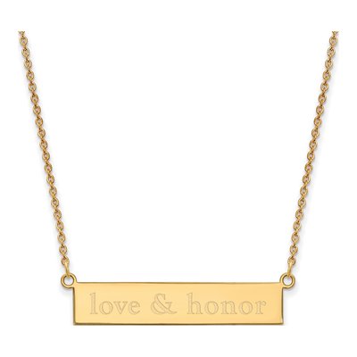 Miami University Gold-Plated Sterling Silver Small Bar Necklace