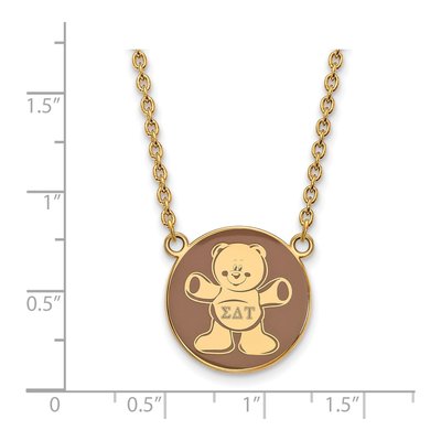 Sigma Delta Tau Gold-Plated Sterling Silver Large Sorority Pendant Necklace – view 2