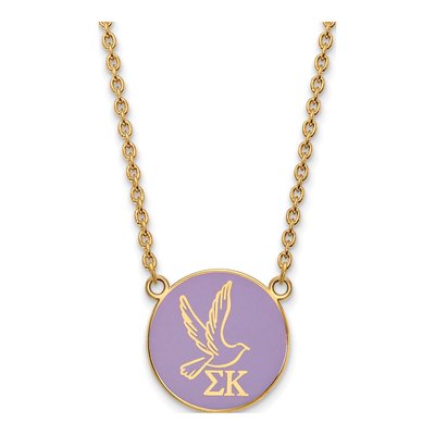 Sigma Kappa Gold-Plated Sterling Silver Large Sorority Necklace