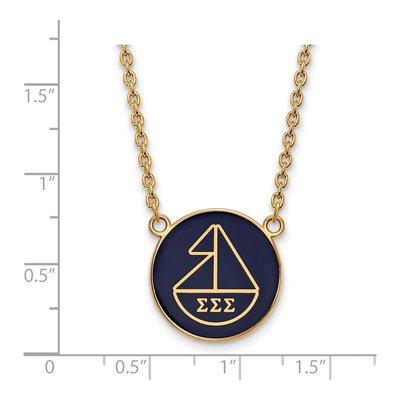 Sigma Sigma Sigma Gold-Plated Sterling Silver Large Sorority Pendant – view 2