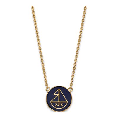 Sigma Sigma Sigma Gold-Plated Sterling Silver Large Sorority Pendant