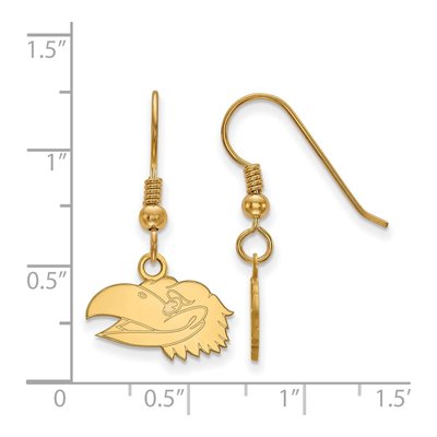 University of Kansas Gold-Plated Sterling Silver Jayhawk Earrings – view 2