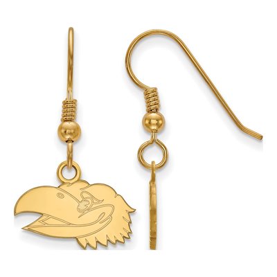 University of Kansas Gold-Plated Sterling Silver Jayhawk Earrings