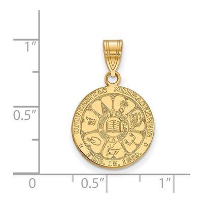 University of Nebraska Gold-Plated Sterling Silver Medium Crest Pendant – view 2