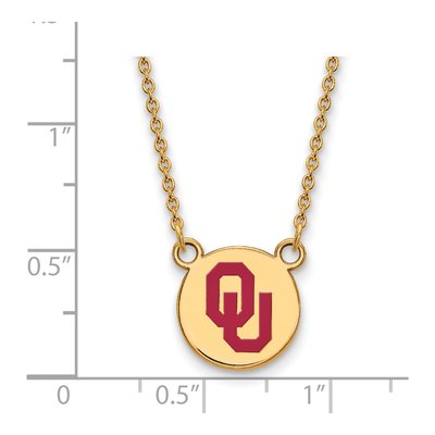 University of Oklahoma Gold-Plated Sterling Silver Small OU Pendant Necklace – view 2