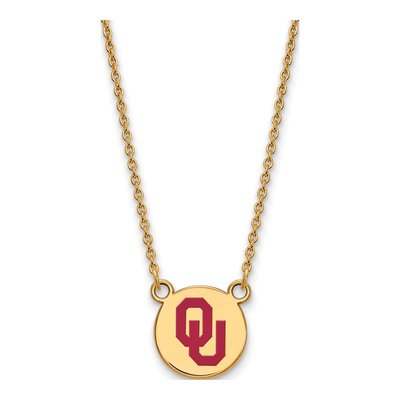 University of Oklahoma Gold-Plated Sterling Silver Small OU Pendant Necklace