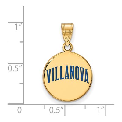 Villanova University Gold-Plated Sterling Silver Medium Enameled Disc Pendant – view 2