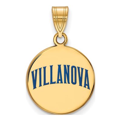 Villanova University Gold-Plated Sterling Silver Medium Enameled Disc Pendant