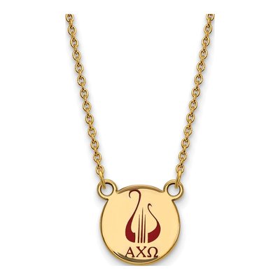Alpha Chi Omega Gold-Plated Sterling Silver Small Sorority Necklace
