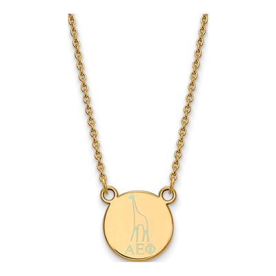 Alpha Epsilon Phi Gold-Plated Sterling Silver Extra Small Sorority Pendant Necklace